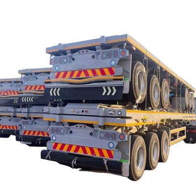 kaufen High Efficiency Shipping Container Semi-Trailer Blau 30-80 Tonnen 2 3 4 Achsen Flachbett Semi-Trailer online manufacture