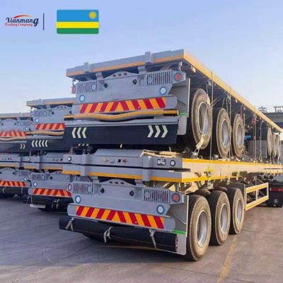 kaufen 40ft 3 und 4 Achsen 48ft 53ft Plattform Flatbed Container Halbanhänger mit Traktor Stahlboden 3-5mm Diamantplatte online manufacture