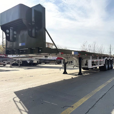 Ein guter Preis. Neuer 40FT Dreiachs- 12-Reifen-Flachbett-Sachzug mit Anti-Block-Bremssystem für Container- und Ladungstransport Online