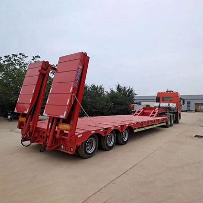 Ein guter Preis. Halbanhänger mit 3 Achsen Hydraulischer Leiter und automatischen Rampen 40T-100T Lastkapazität in Südafrika Online