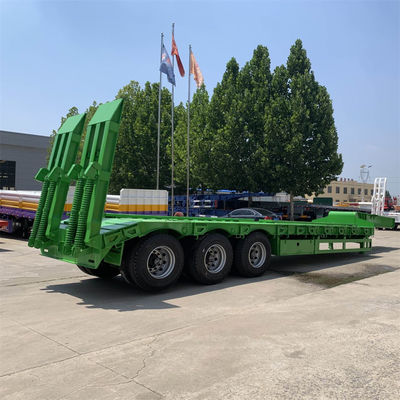 Ein guter Preis. 3-Achsen 60t Dump Semi-Trailer mit hydraulischer Rampe Niedrigbett-Trailer und 4/5/6mm dicken Gitterplatte Online